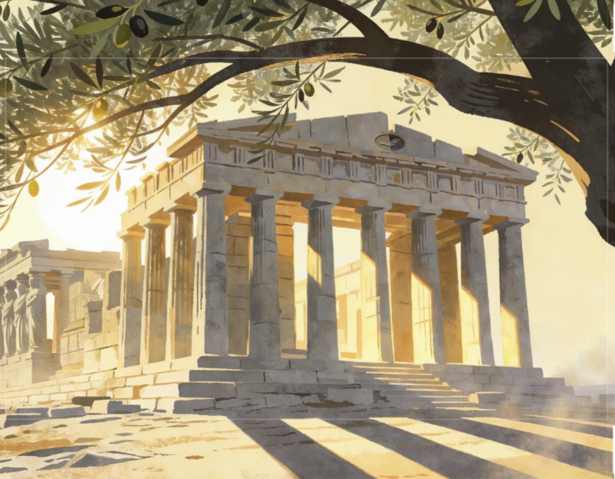 Hand-drawn map of Athens