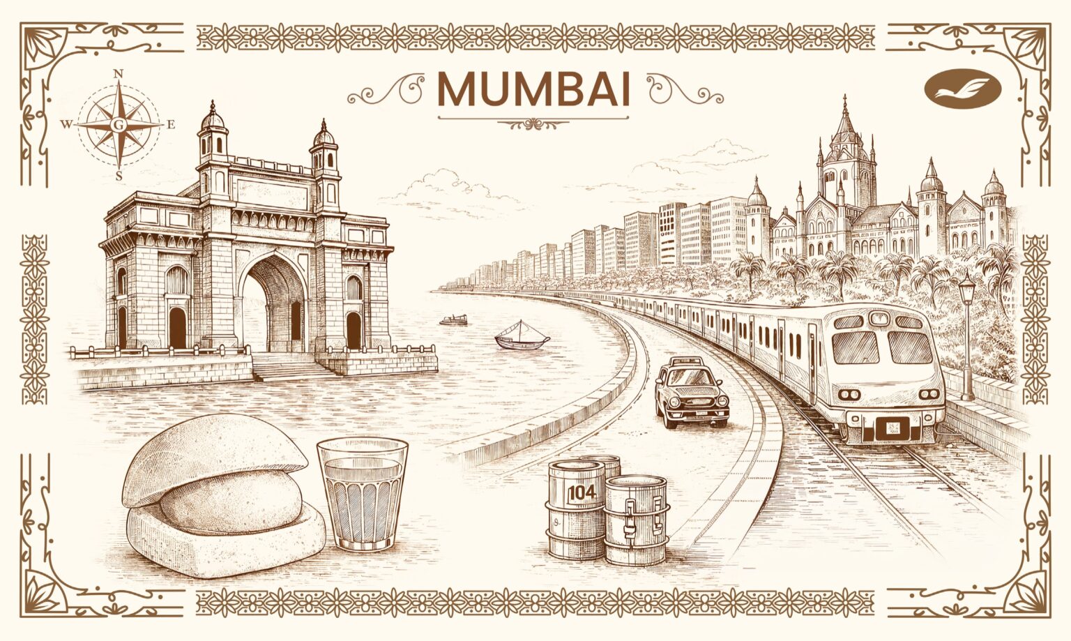 Hand-drawn map of Mumbai Kaali Peeli